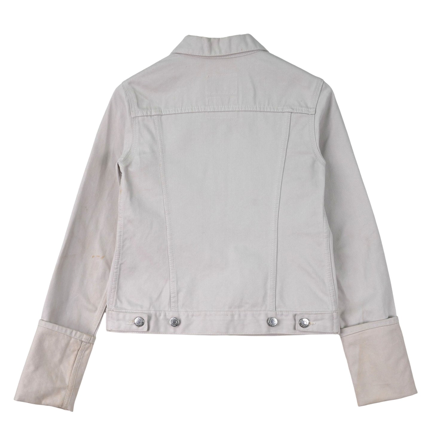 EXTRA SLEEVE RAW SILK DENIM JACKET / WHITE