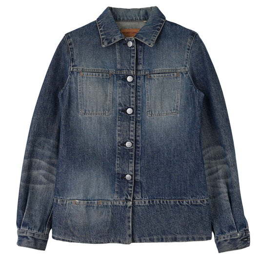 LONG DENIM JACKET / WASHED INDIGO