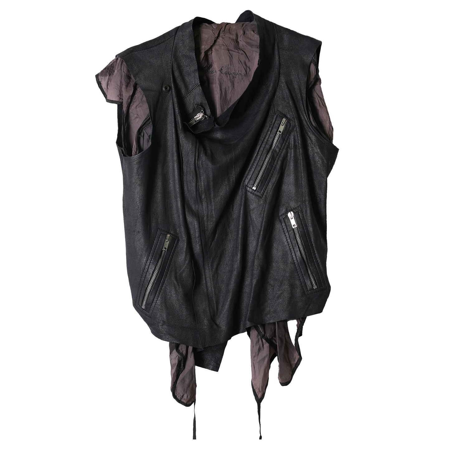 LEATHER VEST / BLACK