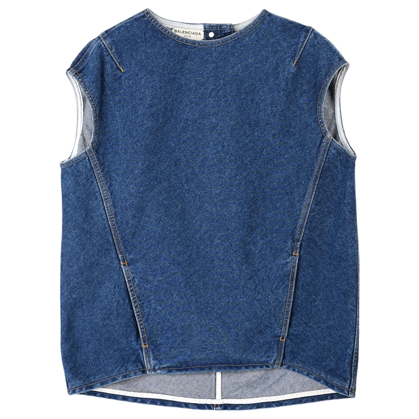 SLEEVELESS DENIM TOP / INDIGO