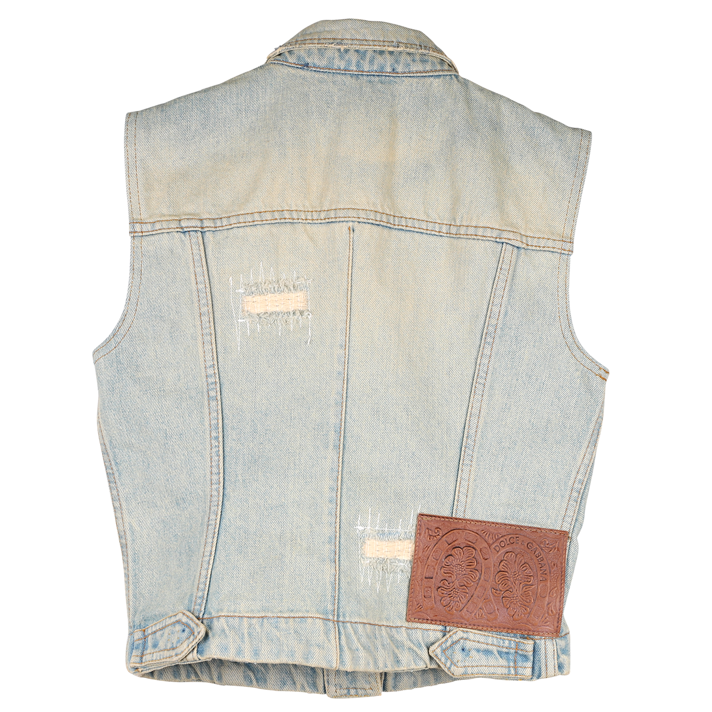 SLEEVELESS DENIM JACKET / LIGHT INDIGO