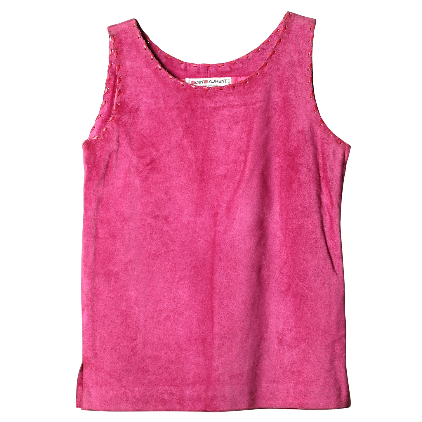 SLEEVELESS LEATHER TOP / PINK