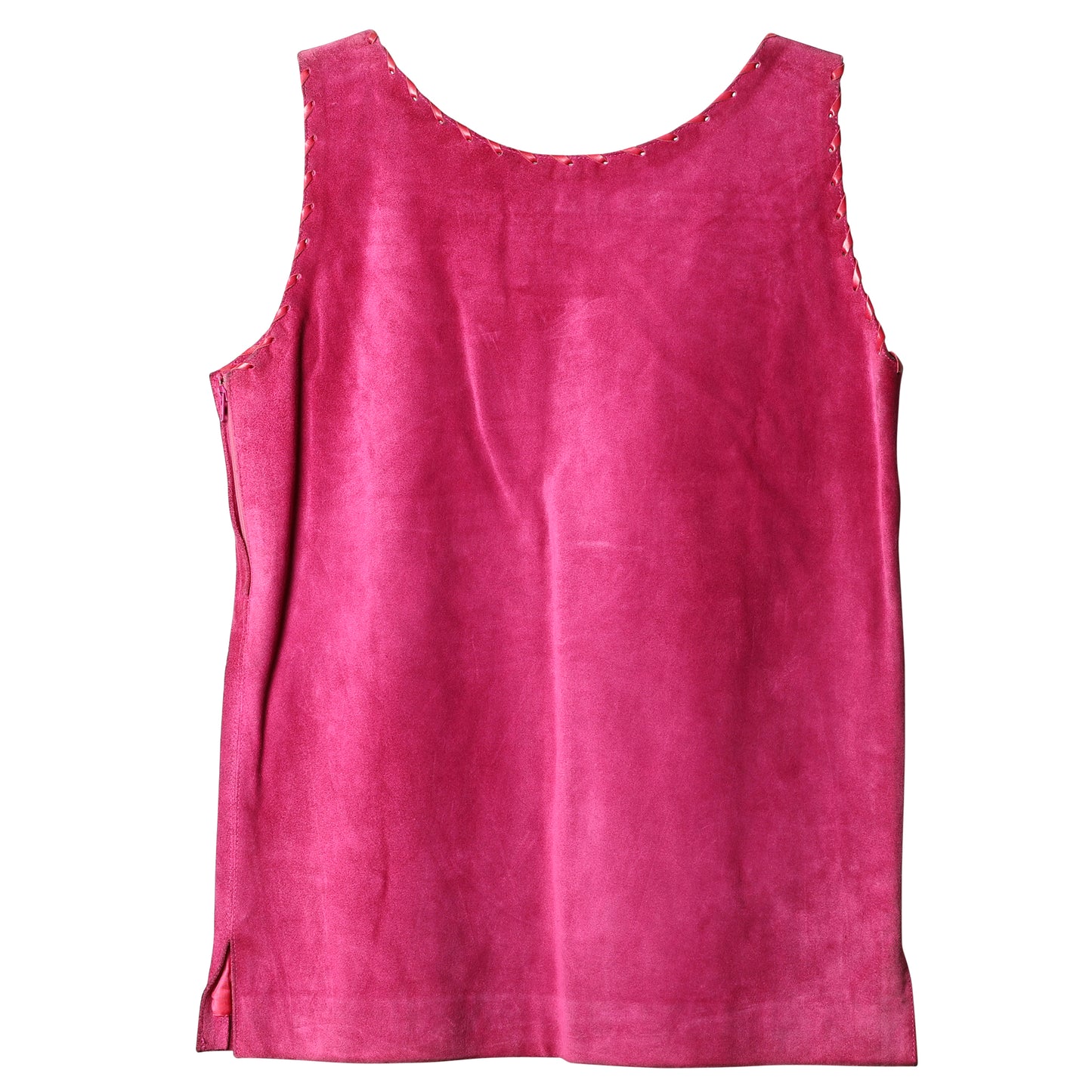 SLEEVELESS LEATHER TOP / PINK