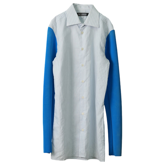 NEOPRENE SLEEVE STRIPE SHIRT / BLUE&BLUE