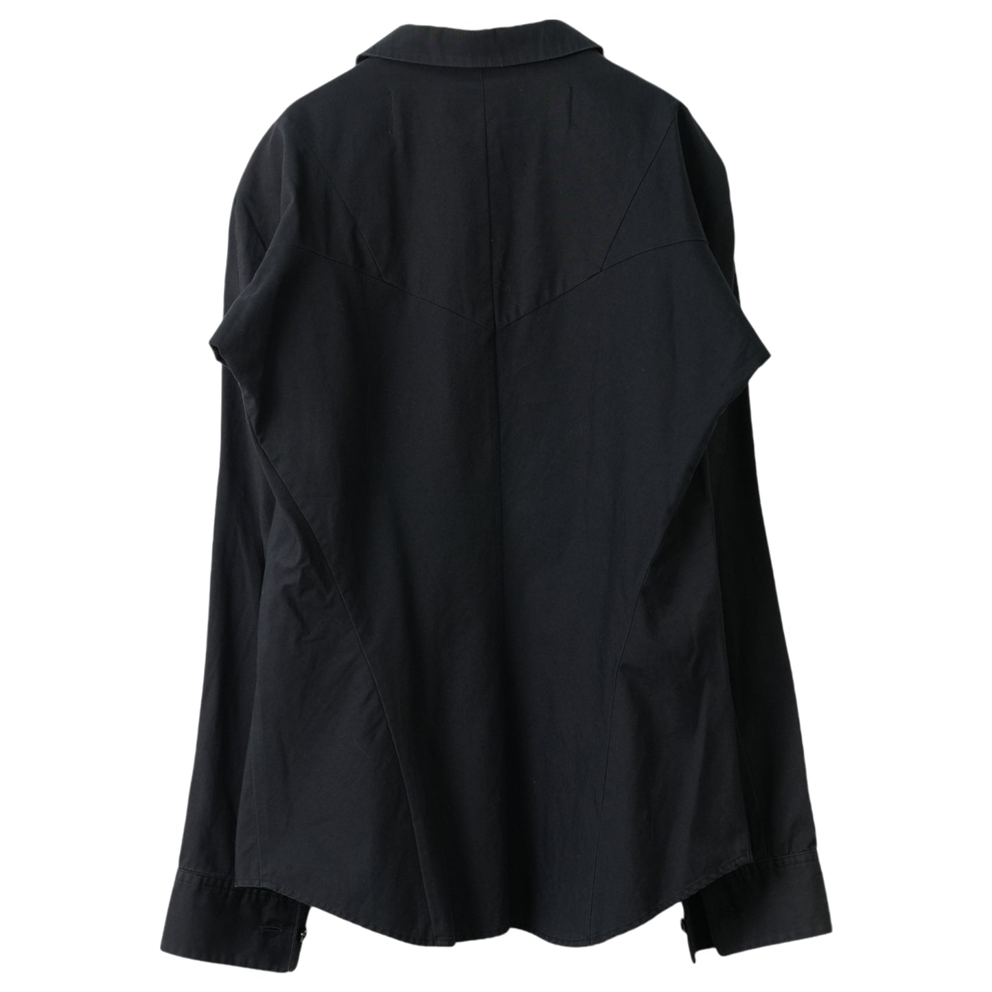 ROUND COLLAR SHIRT / BLACK