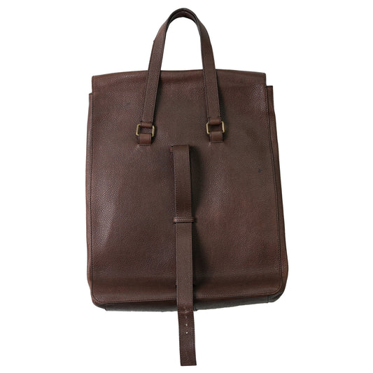 LEATHER TOTE BAG / BROWN