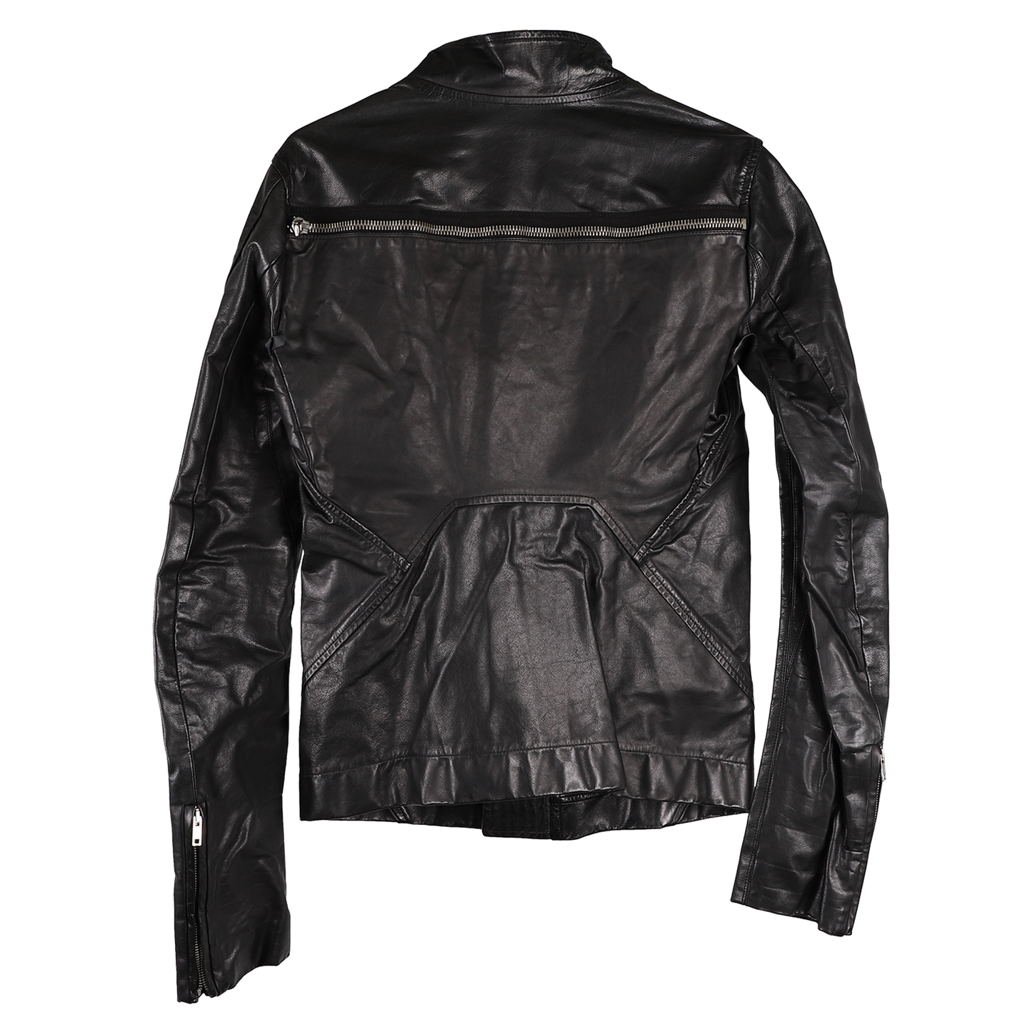 ZIPPERED BIKER JACKET / BLACK