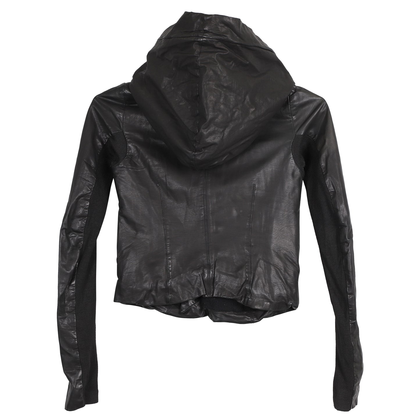 HOODED BIKER JACKET / BLACK