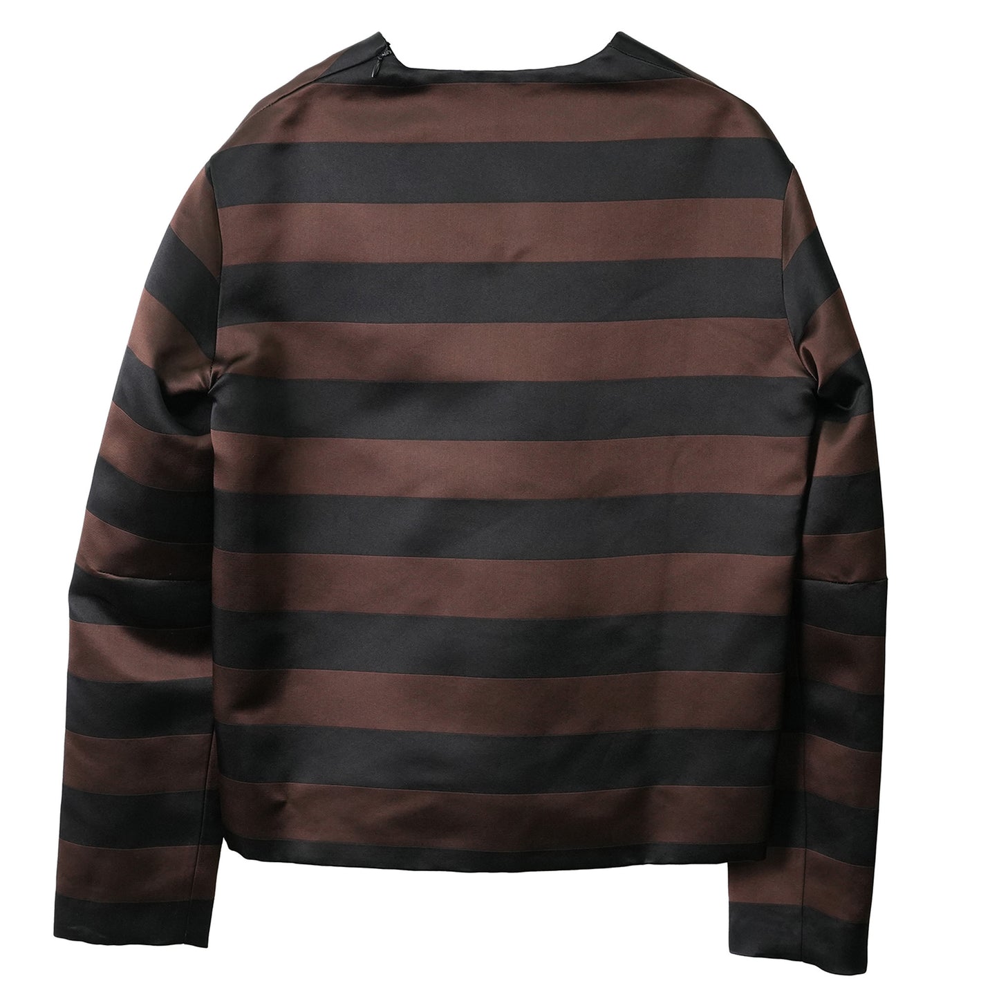 STRIPE LONG SLEEVE TOP / BLACK&BROWN