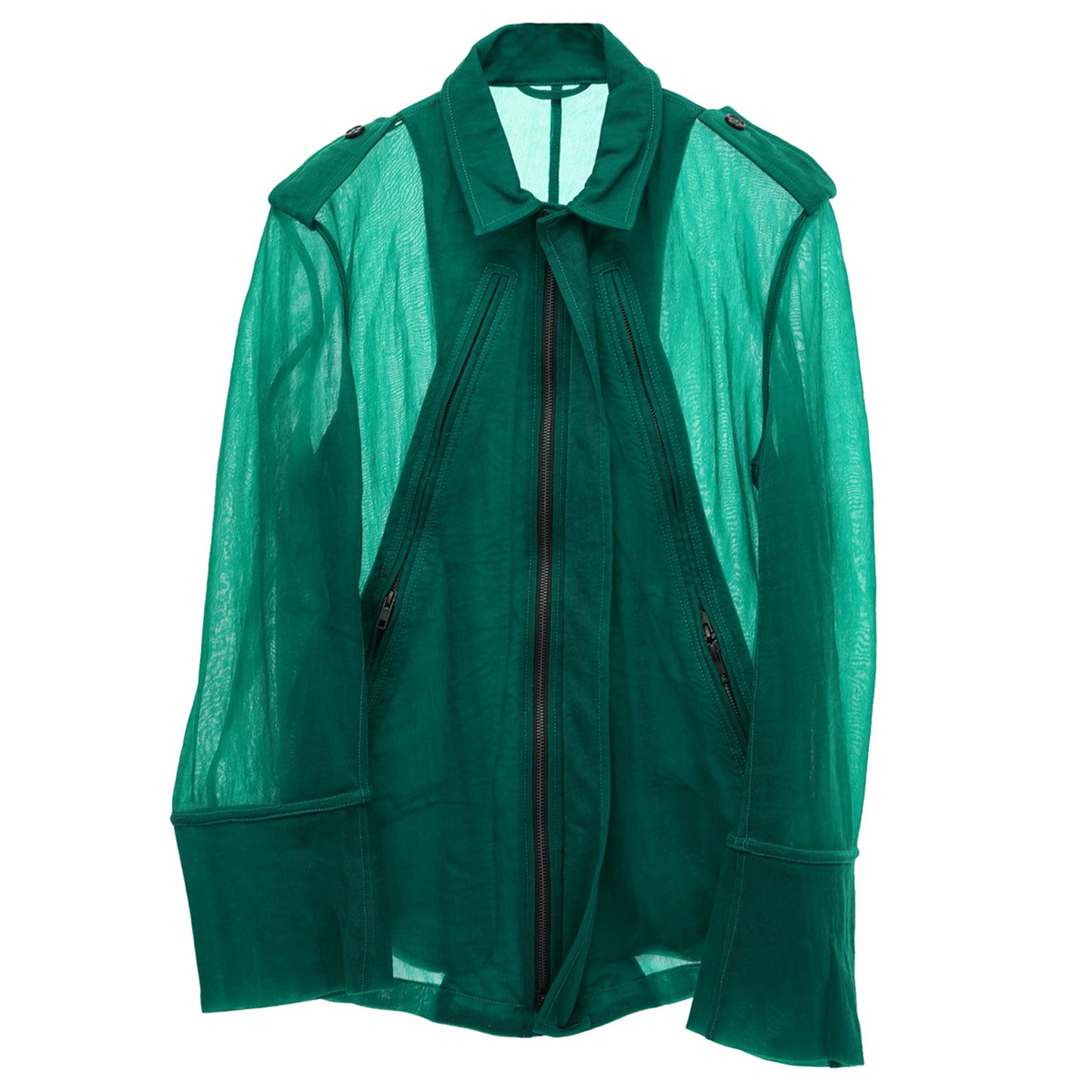 SHEER MILITARY JACKET / GREEN