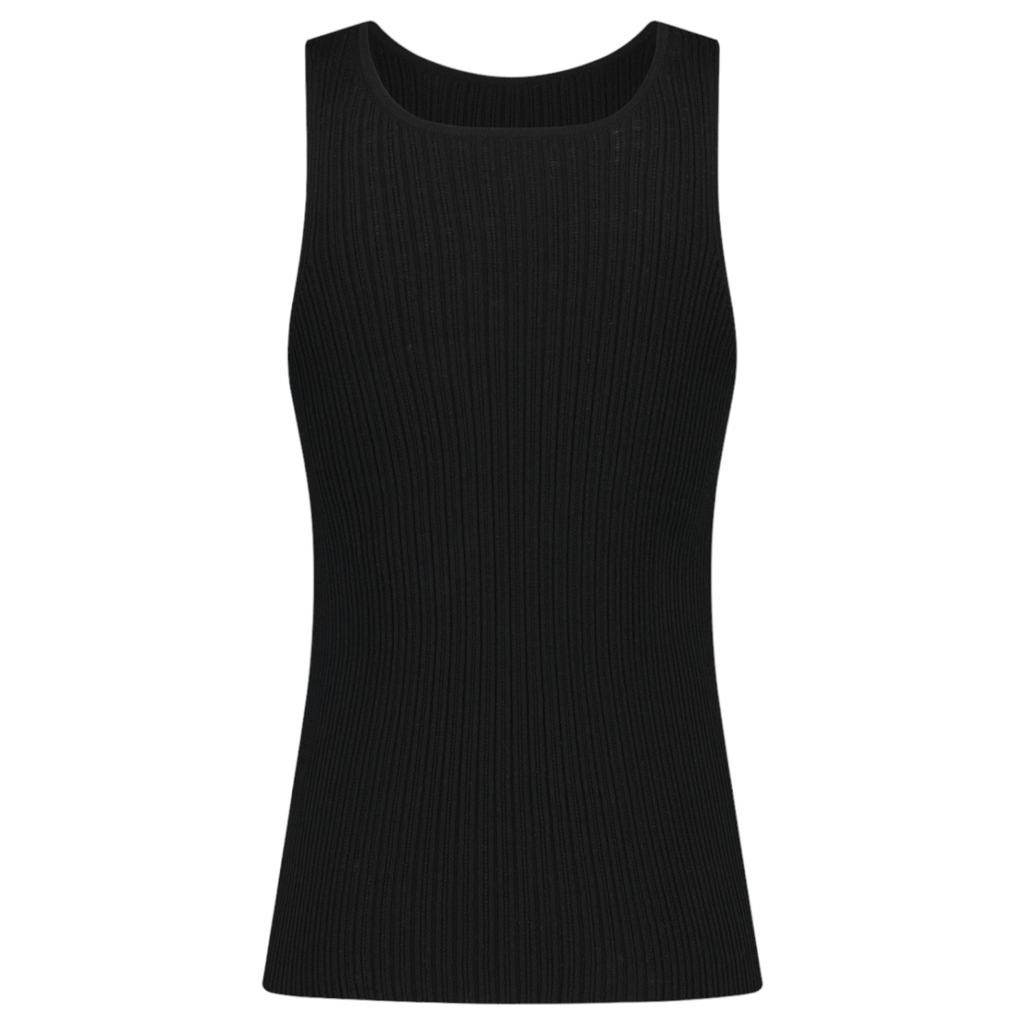 RIBBED TANK TOP IN COTTON / BLACK