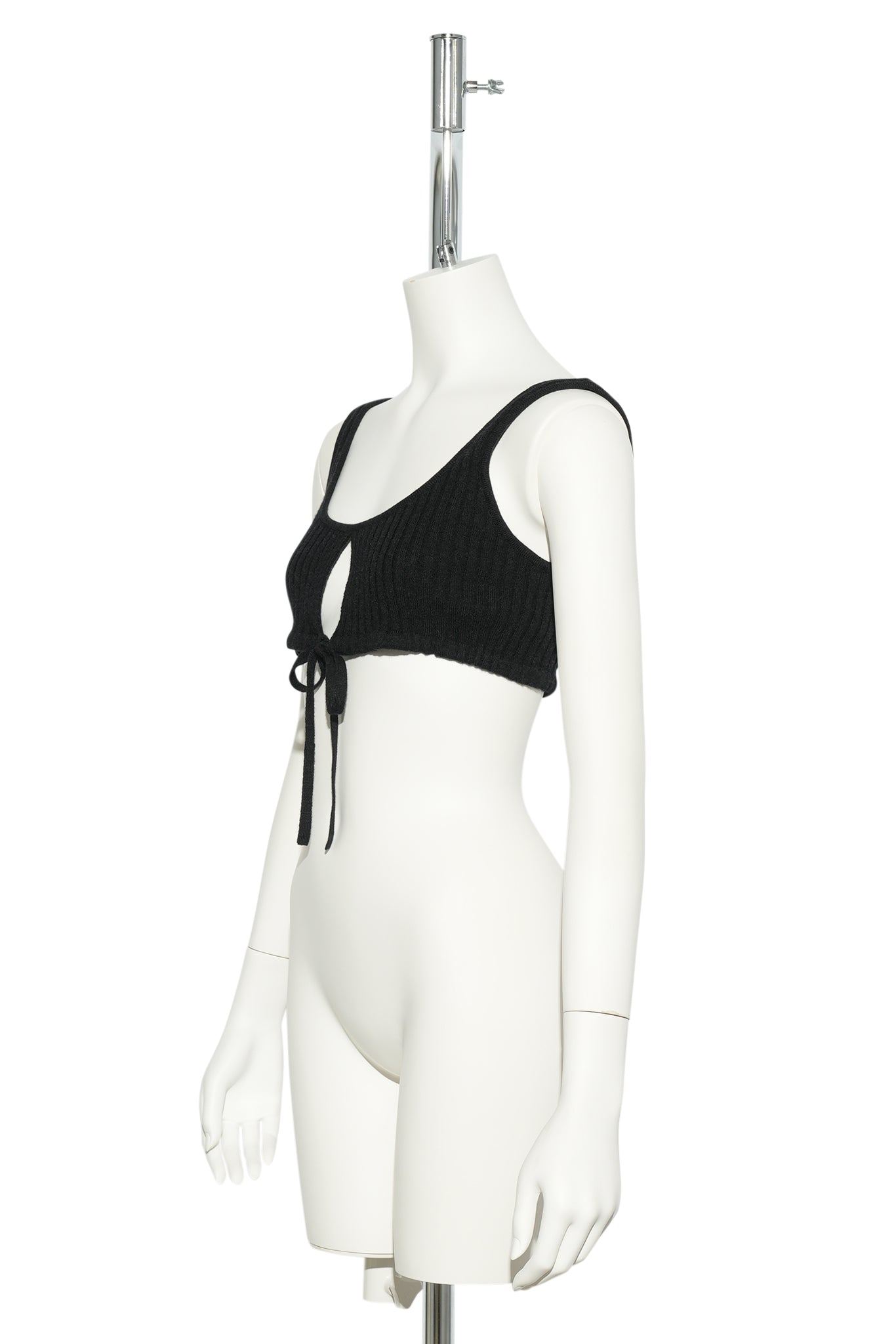 FRONT STRING BRA / CHARCOAL