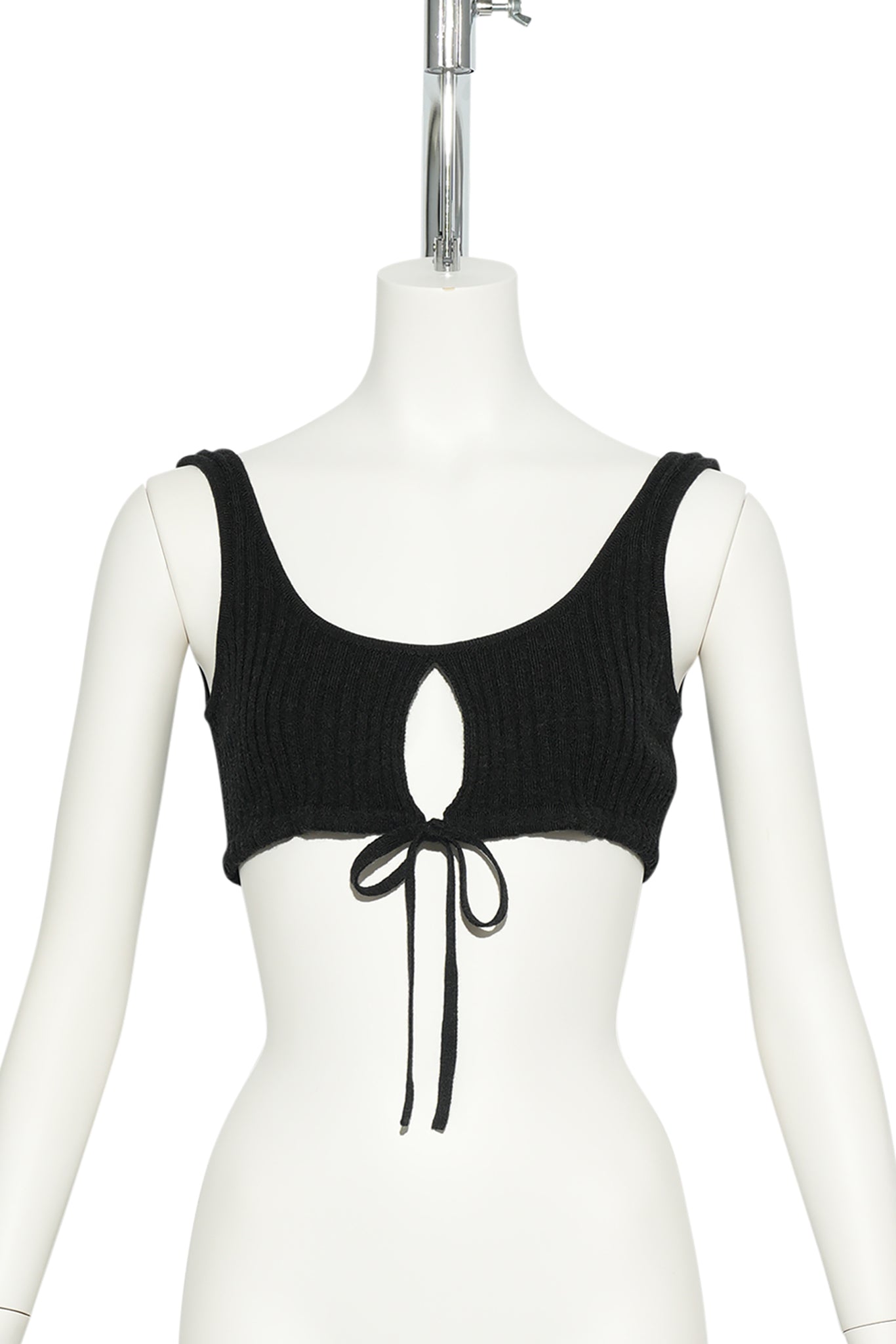 FRONT STRING BRA / CHARCOAL
