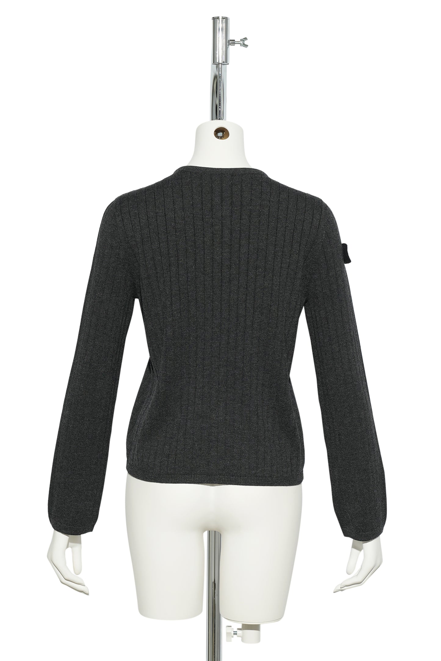 BUTTONED STRAP CARDIGAN / DARKGRAY