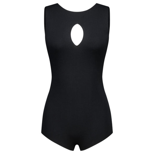 SLITTED BODYSUIT / BLACK