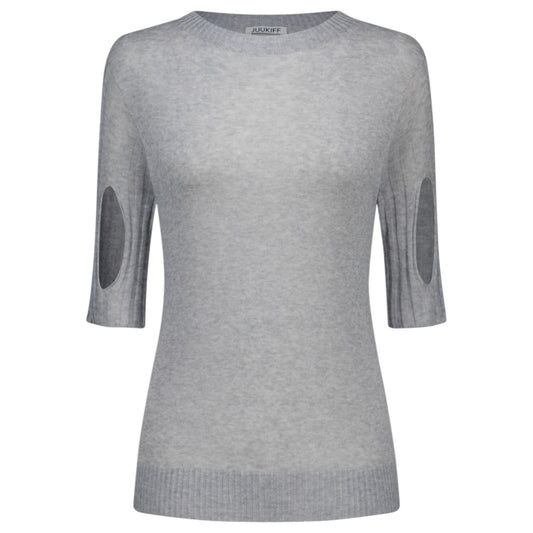 SLITTED SLEEVE TOP / MELANGE GREY