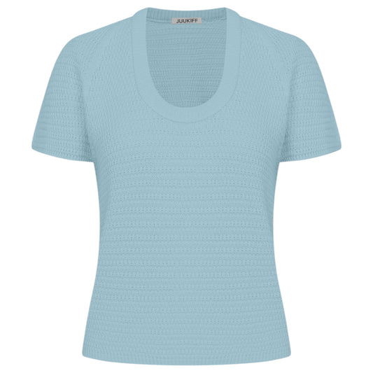 HALF SLEEVE TEXTURED TOP / BLUE