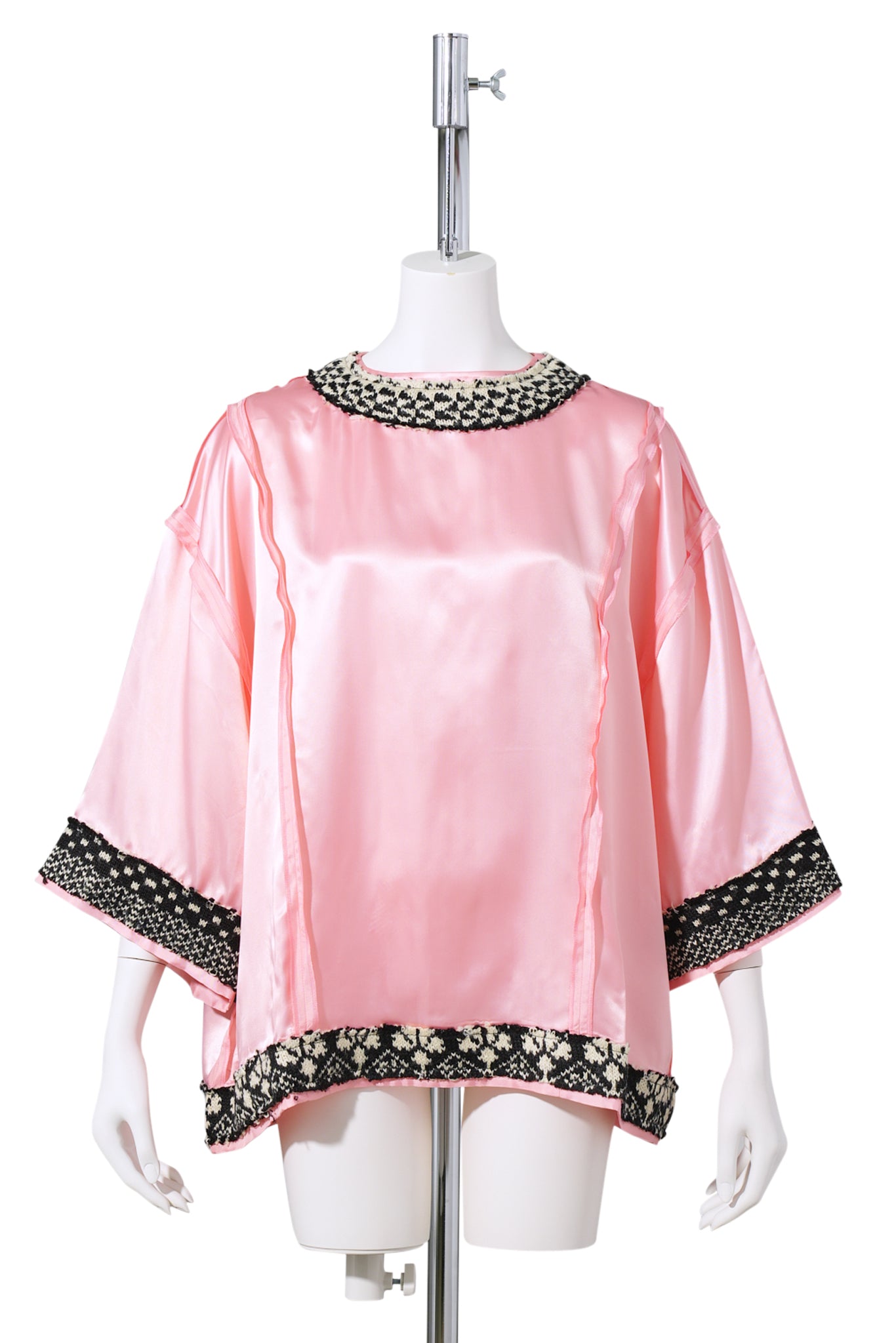 TOP WITH REC KNIT / PINK