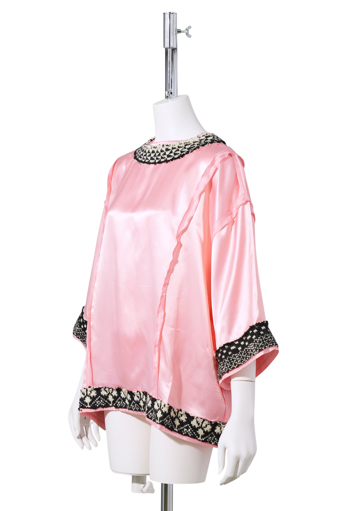 TOP WITH REC KNIT / PINK