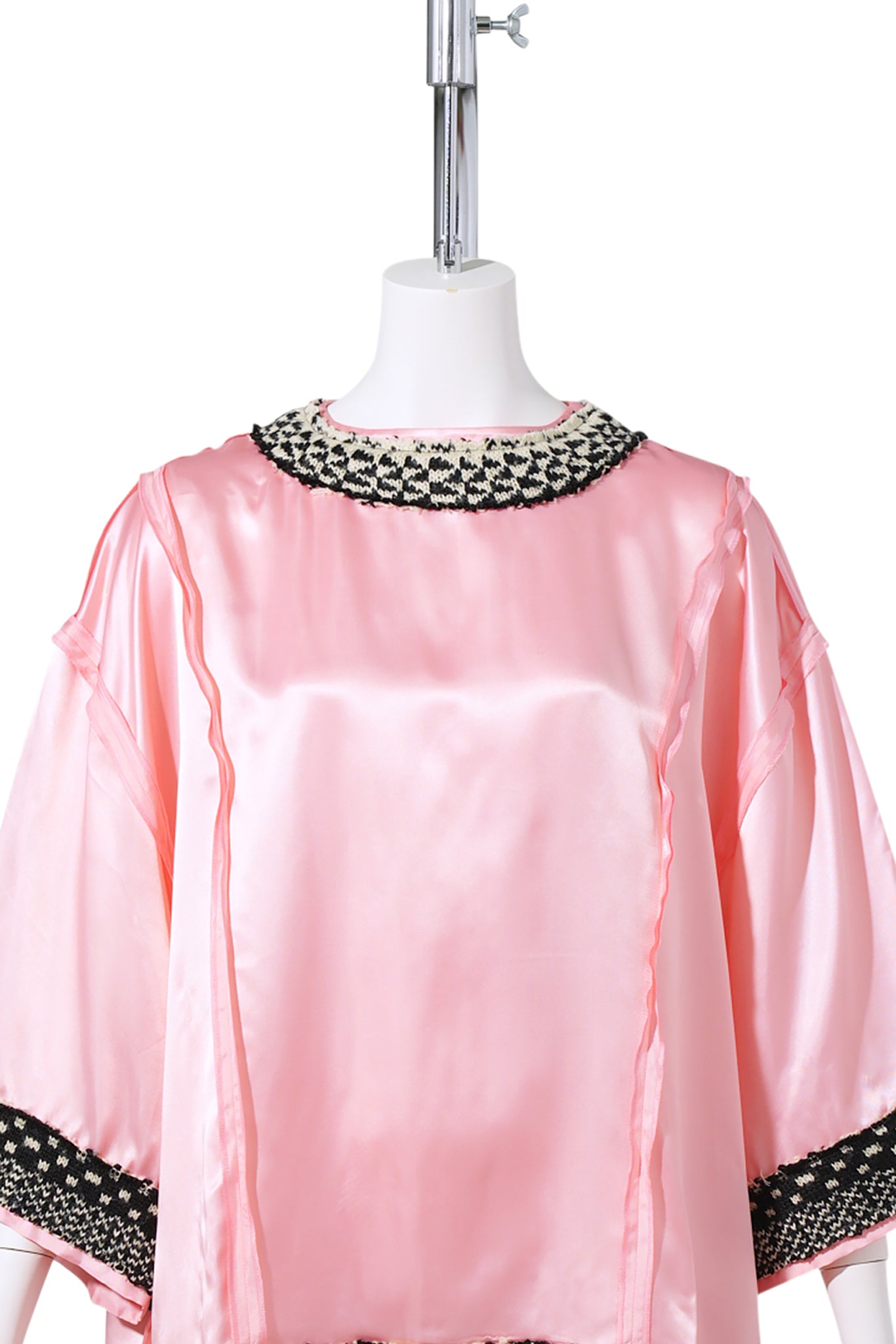 TOP WITH REC KNIT / PINK