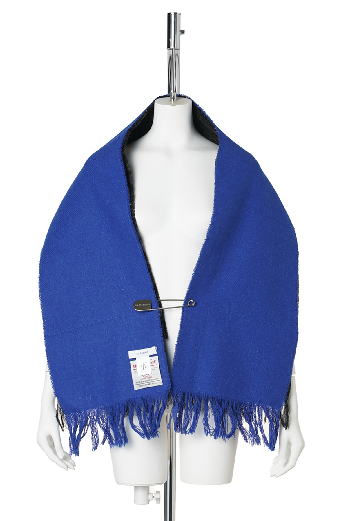 3 LAYER SCARF WITH PIN / BLUE