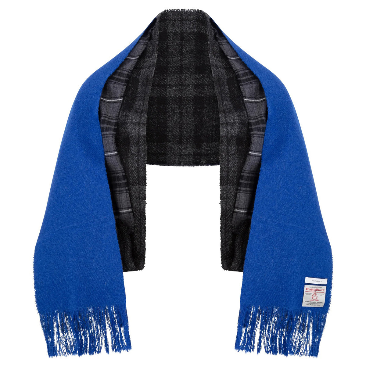 3 LAYER SCARF WITH PIN / BLUE