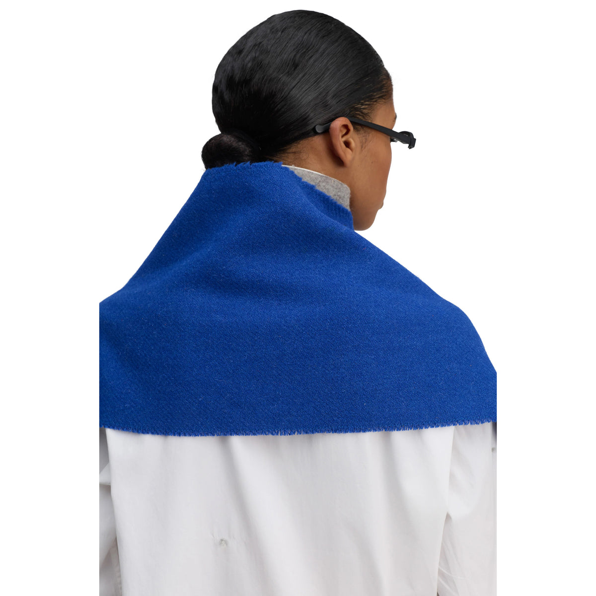 3 LAYER SCARF WITH PIN / BLUE