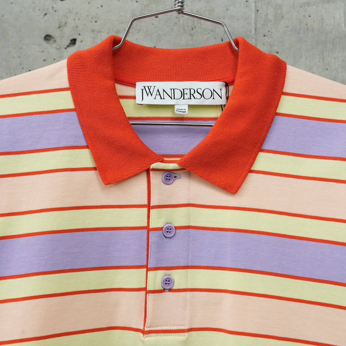 STRIPED CONTRAST TRIM LS POLO TOP / 398