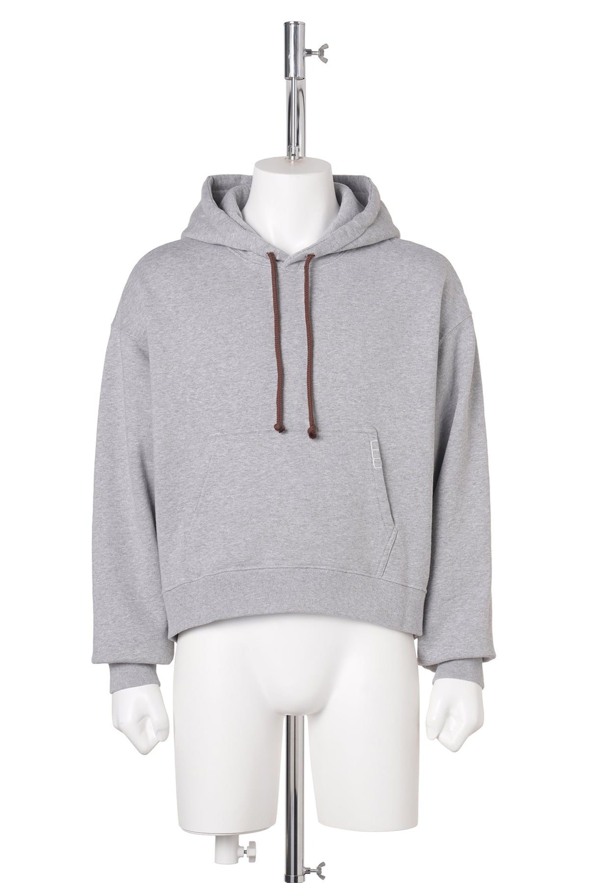 CURVED HEM HOODIE / 945:MID GREY MELANGE