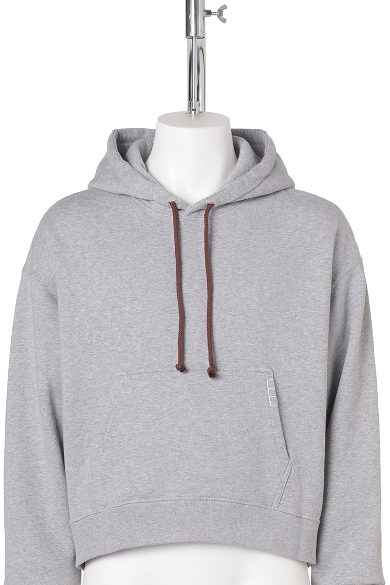 CURVED HEM HOODIE / 945:MID GREY MELANGE