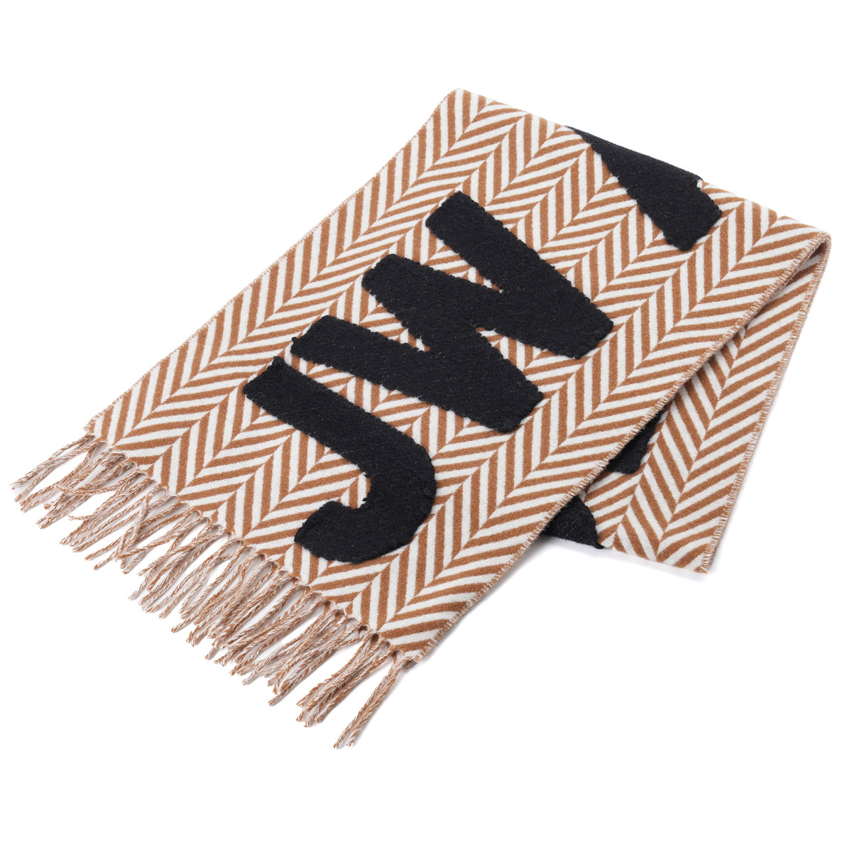 LOGO SCARF / 671:BROWN/WHITE