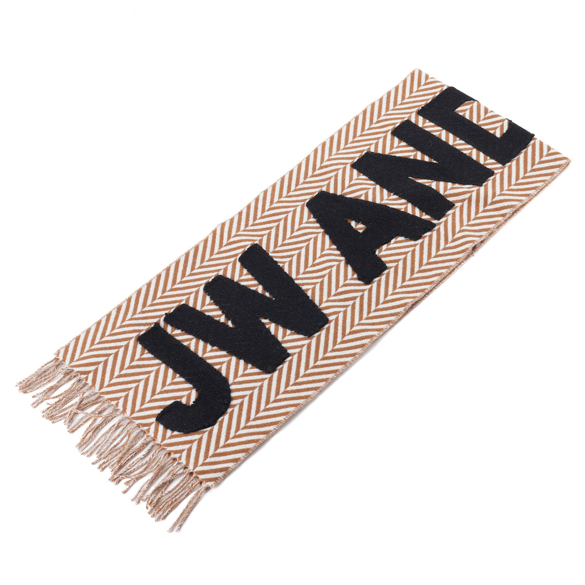 LOGO SCARF / 671:BROWN/WHITE