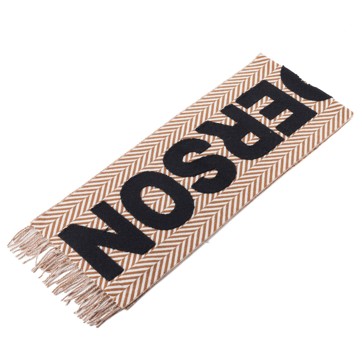 LOGO SCARF / 671:BROWN/WHITE