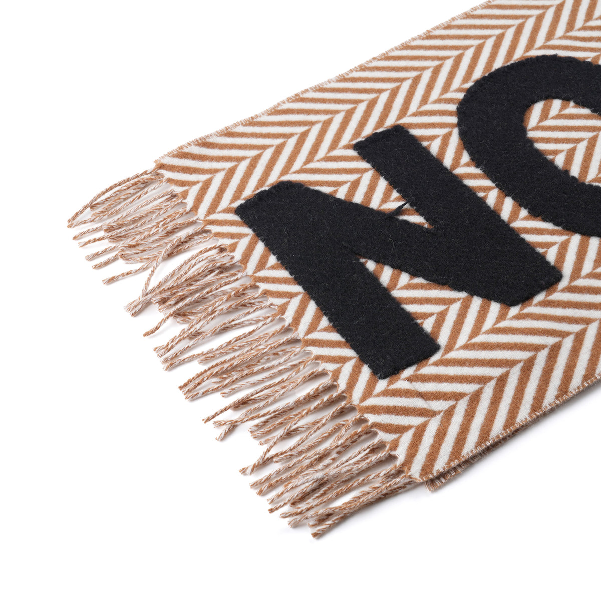 LOGO SCARF / 671:BROWN/WHITE