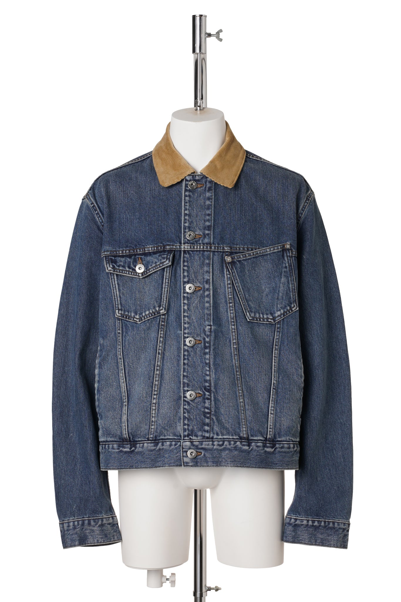 CORDUROY COLLAR JACKET / 172:MID BLUE