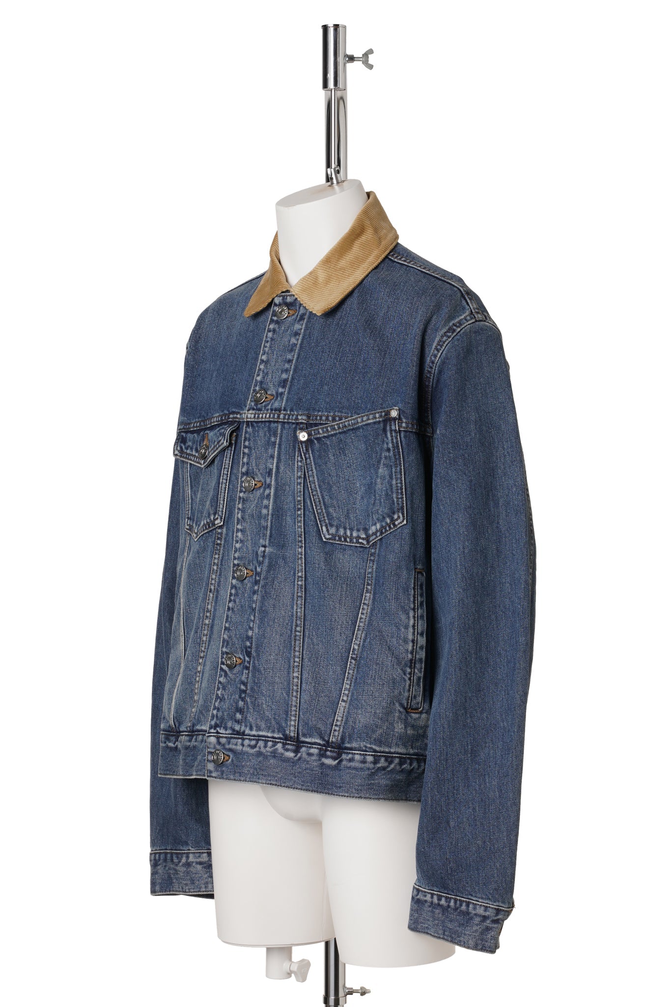 CORDUROY COLLAR JACKET / 172:MID BLUE