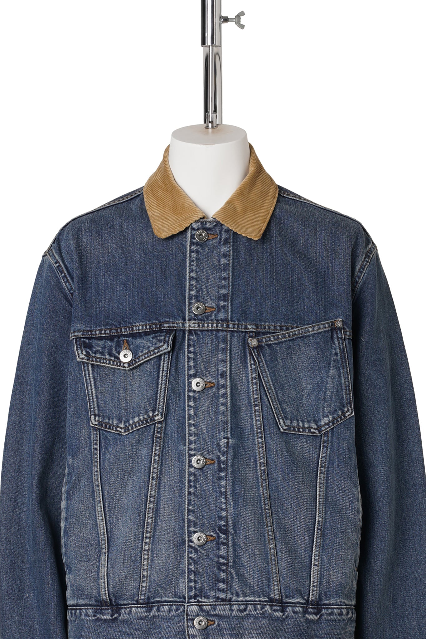 CORDUROY COLLAR JACKET / 172:MID BLUE