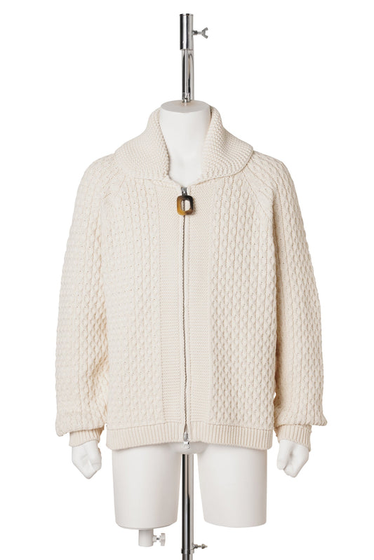 CABLE FRONT ZIP JUMPER / 002:OFF WHITE