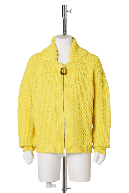 CABLE FRONT ZIP JUMPER / 221:BRIGHT YELLOW