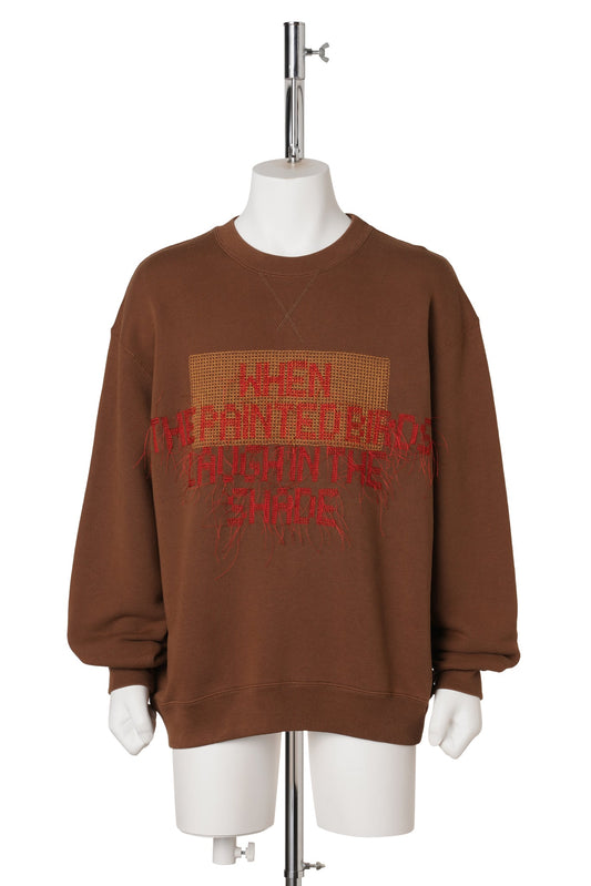 PAINTED BIRDS SWEAT SHIRT / 629:WALNUT