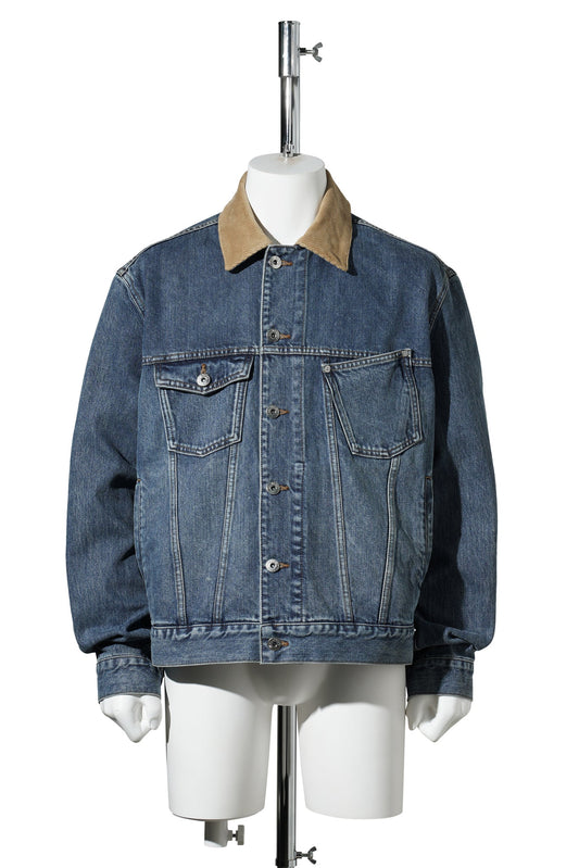CORDUROY COLLAR JACKET / 172:MID BLUE