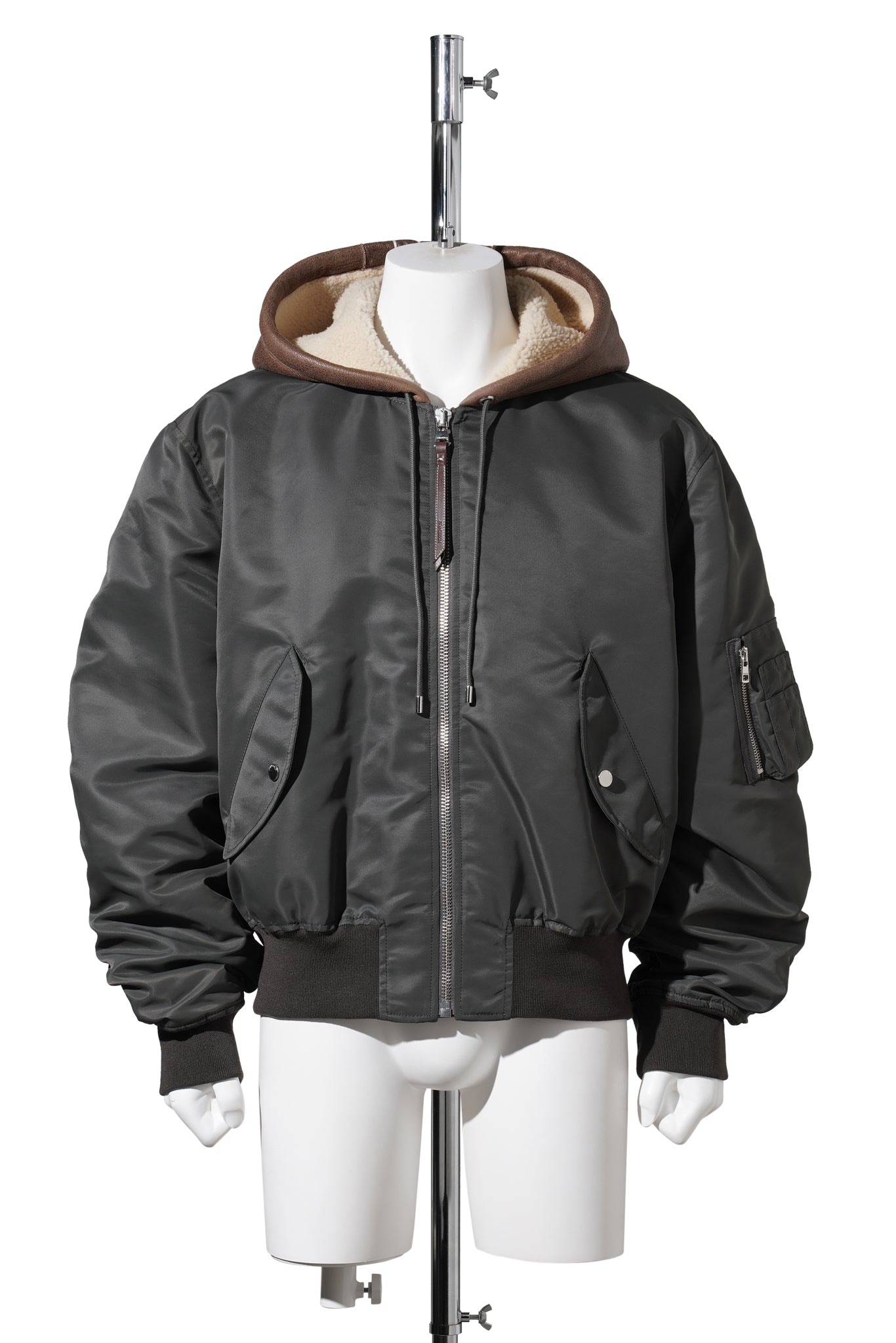 HOODED BOMBER JACKET / 576:DARK KHAKI