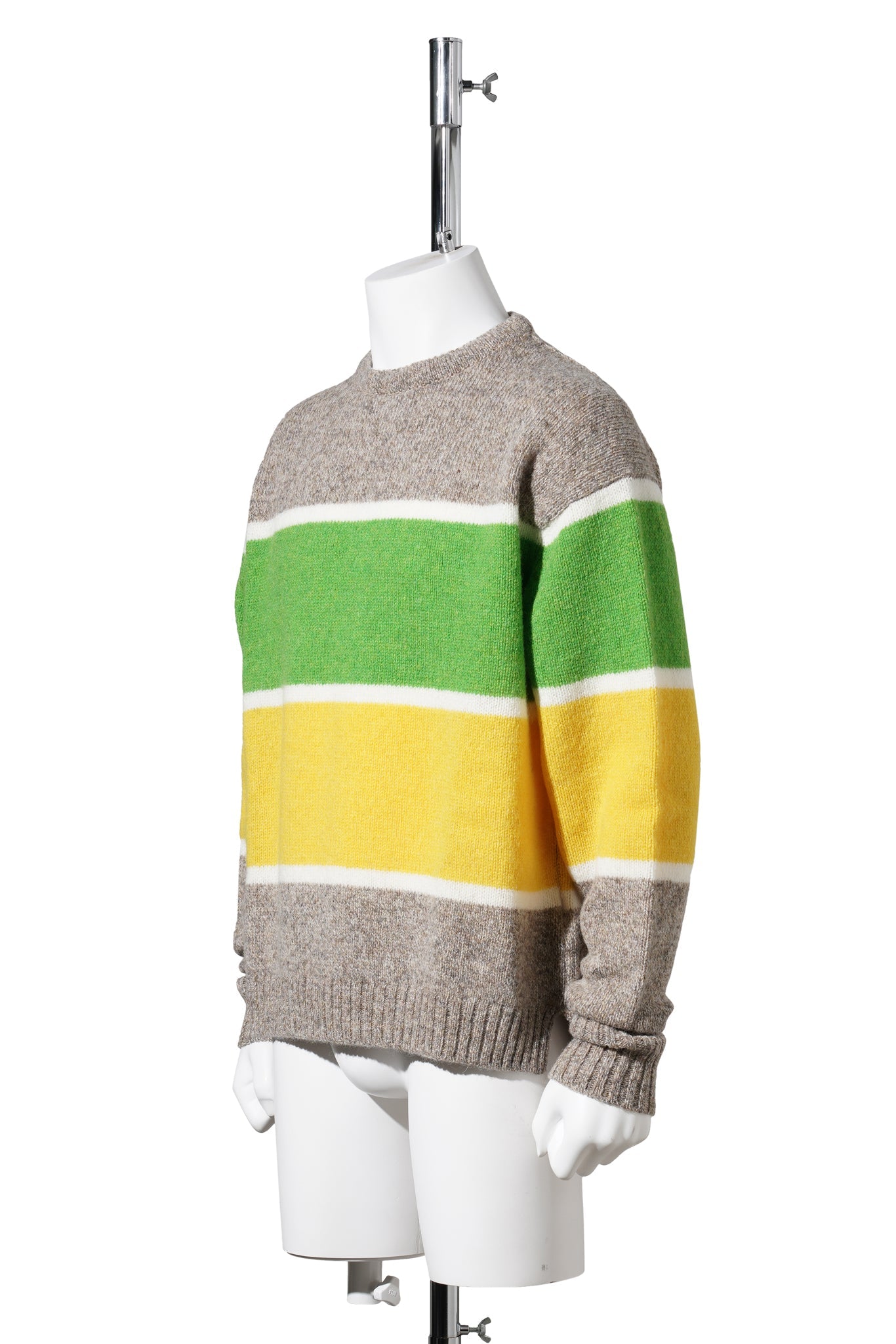 STRIPE CREW NECK JUMPER / 133:BEIGE MELANGE