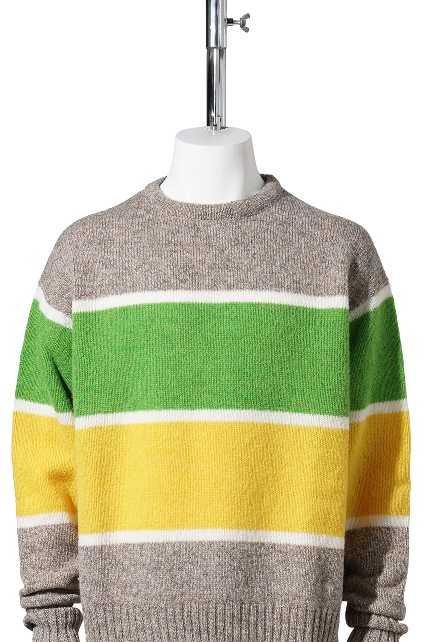 STRIPE CREW NECK JUMPER / 133:BEIGE MELANGE