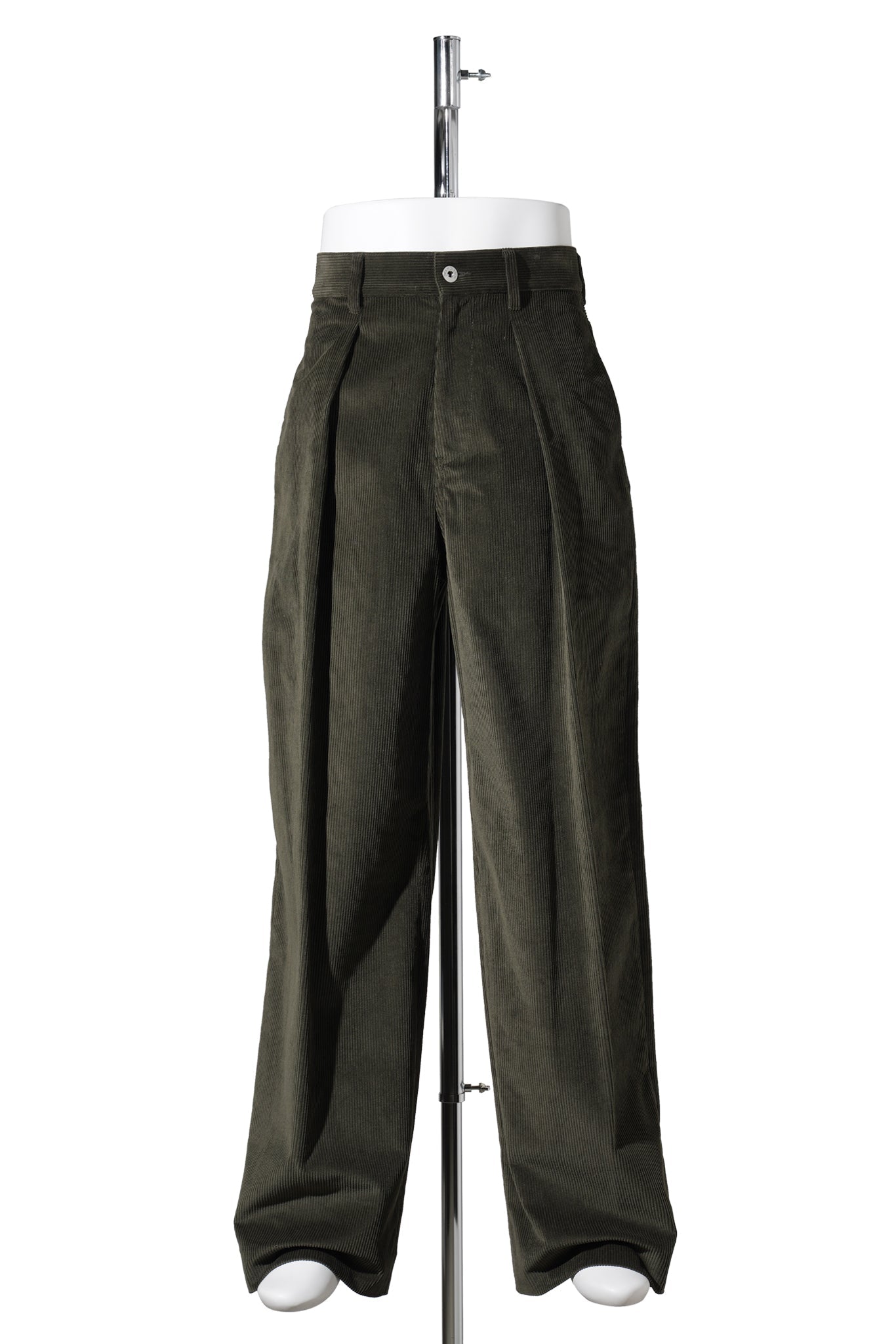 SINGLE PLEAT TROUSERS / 580:MOSS