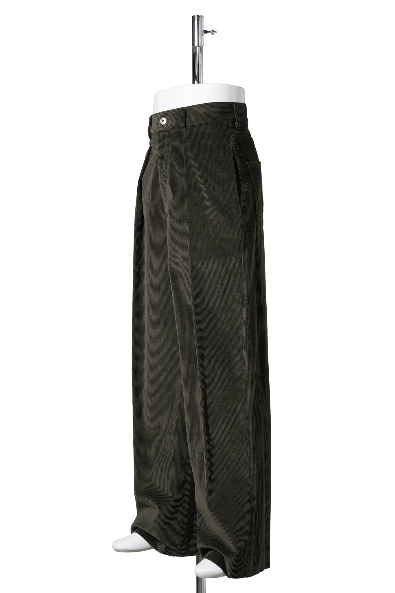 SINGLE PLEAT TROUSERS / 580:MOSS