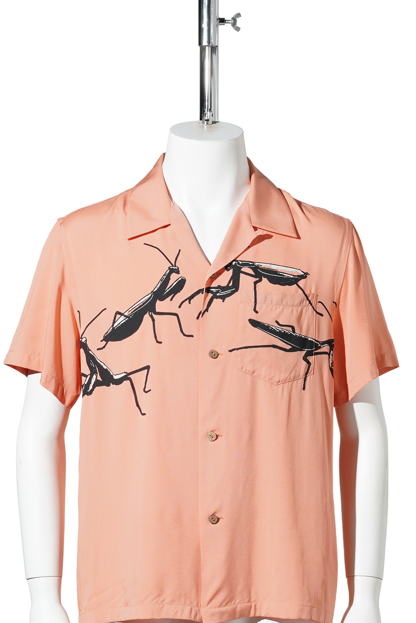 SHORT SLEEVE CAMP COLLAR SHIRT / 406:PEACH