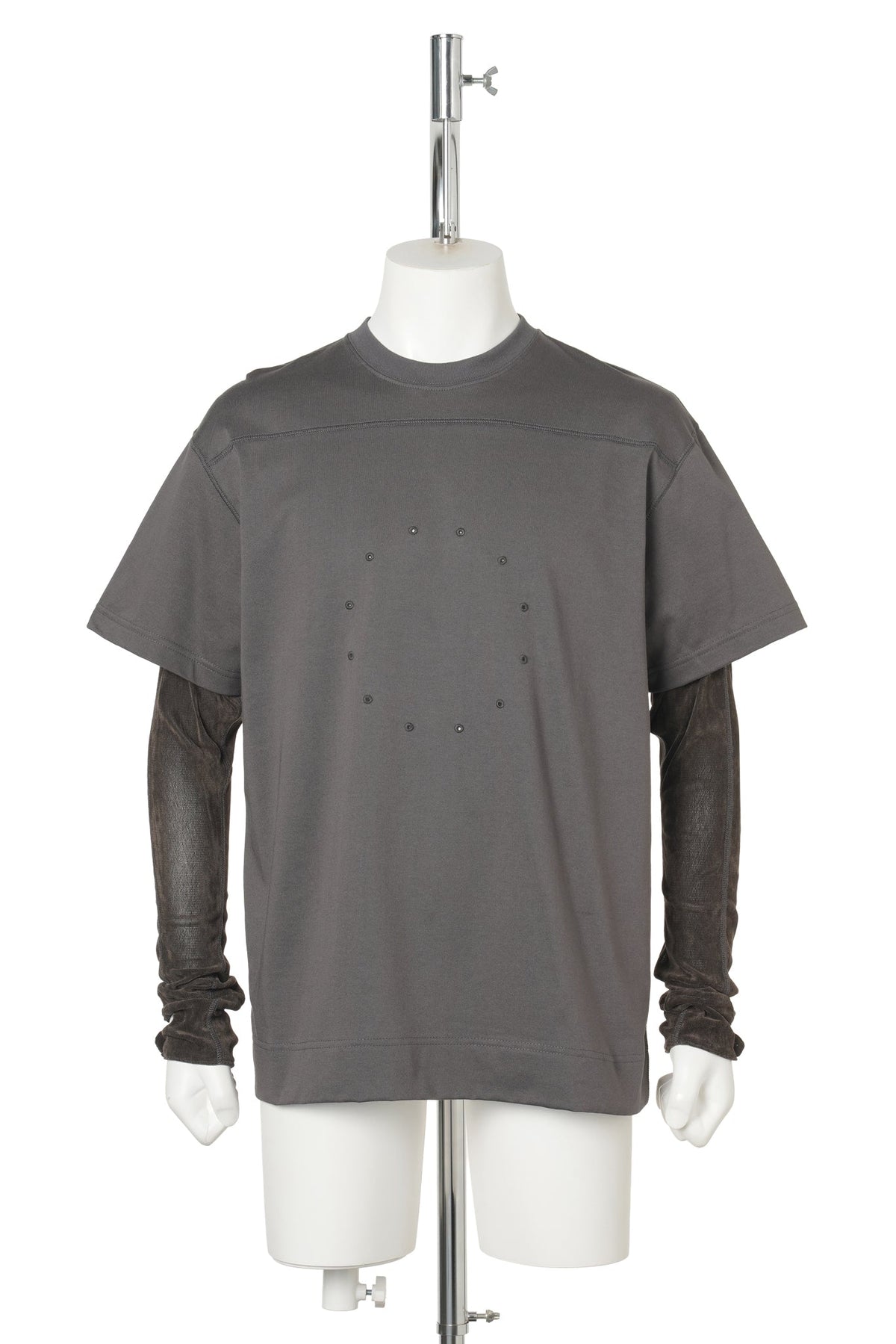 CIRCLE FANGSAI LAYERED TEE / CHARCOAL