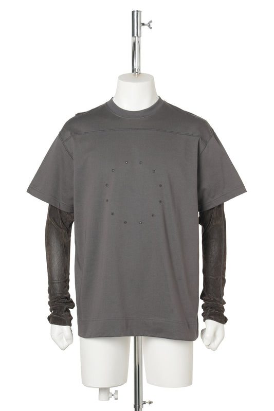 CIRCLE FANGSAI LAYERED TEE / CHARCOAL