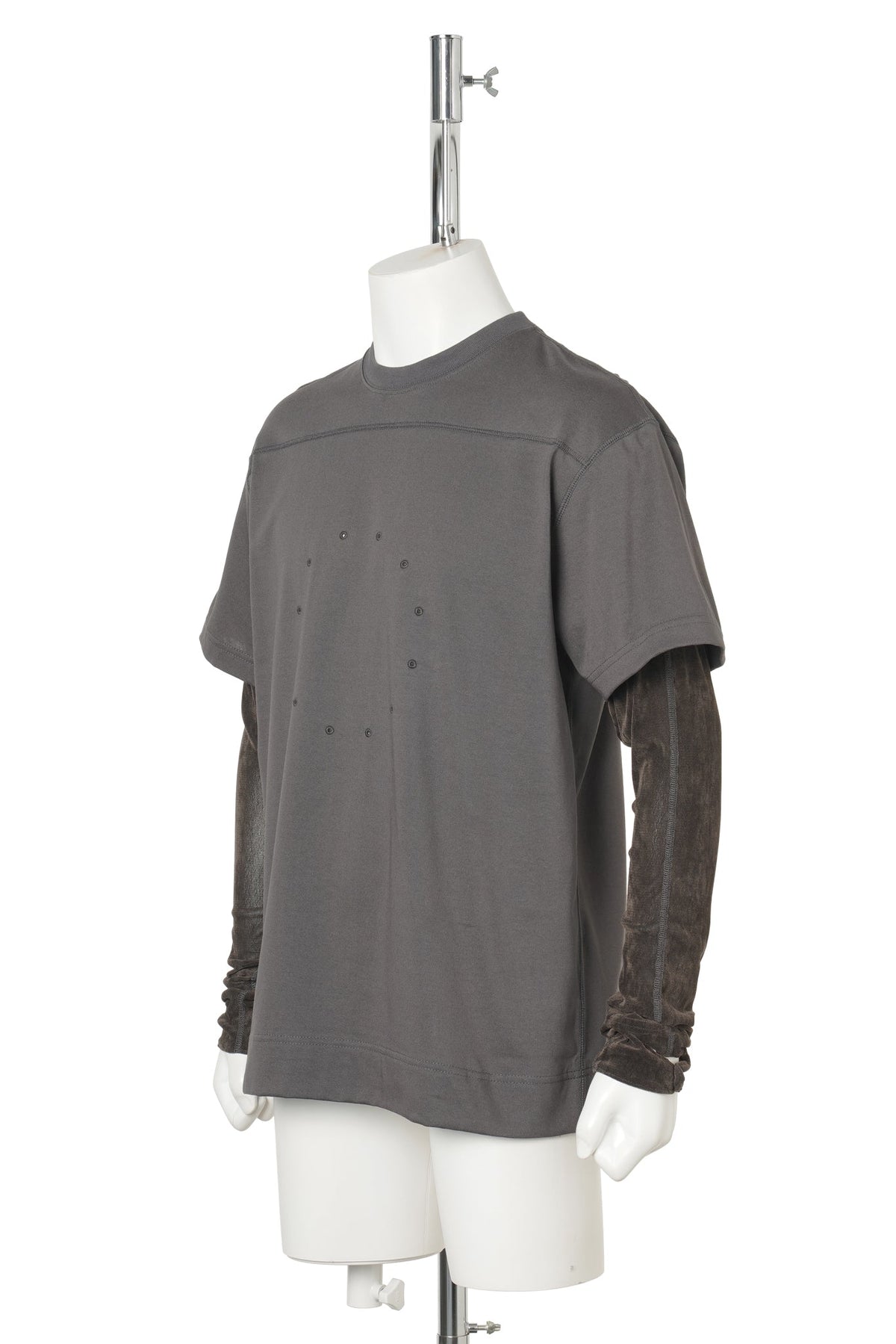 CIRCLE FANGSAI LAYERED TEE / CHARCOAL